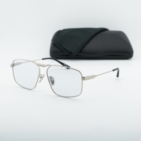 Balenciaga BB0418SK 004 Square Sunglasses - Silver/Grey